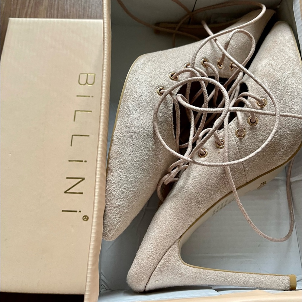 Billini Lenita Nude Suede Heel